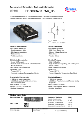 FD800R45KL3-K_B5 Datasheet PDF Infineon Technologies