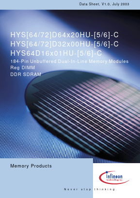 HYS72D32300HU-5-C Datasheet PDF Infineon Technologies