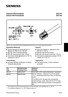 BPX65 Datasheet PDF Infineon Technologies