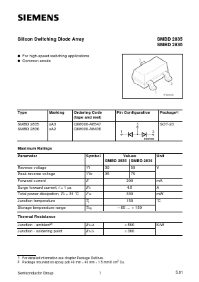SMBD2835 Datasheet PDF Infineon Technologies