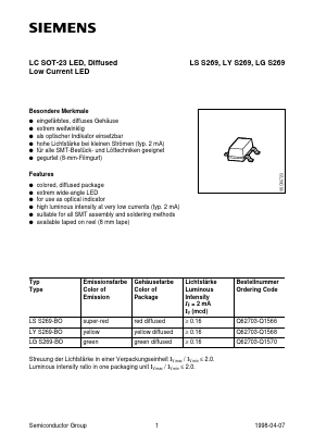 LSS269 Datasheet PDF Infineon Technologies