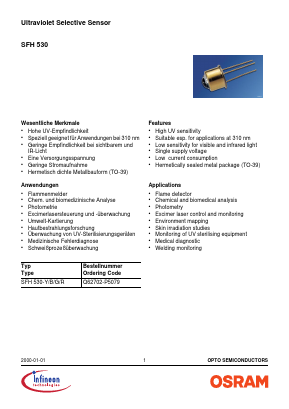SFH530-G Datasheet PDF Infineon Technologies