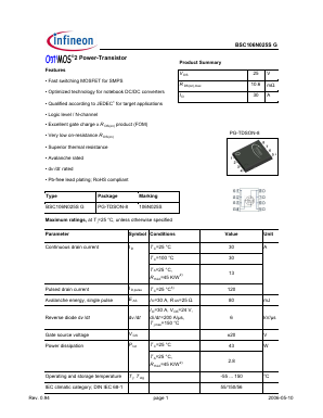 106N025S Datasheet PDF Infineon Technologies