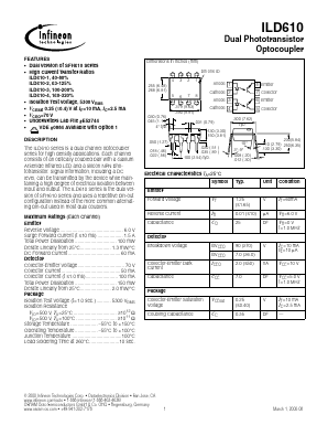 ILD610 Datasheet PDF Infineon Technologies