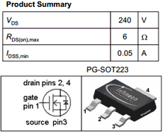 BSP129E6906 Datasheet PDF Infineon Technologies