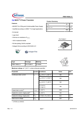 011N04L Datasheet PDF Infineon Technologies