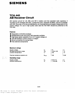 TCA440 Datasheet PDF Infineon Technologies