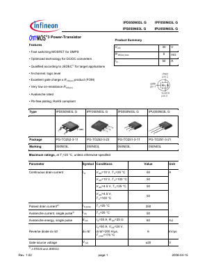 IPF050N03LG Datasheet PDF Infineon Technologies