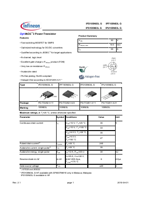 IPS105N03LG Datasheet PDF Infineon Technologies