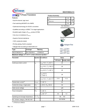 072N03LD Datasheet PDF Infineon Technologies
