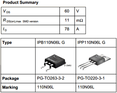 IPB110N06LG Datasheet PDF Infineon Technologies