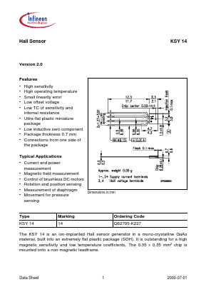 KSY14 Datasheet PDF Infineon Technologies