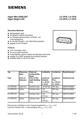 LAC876 Datasheet PDF Infineon Technologies