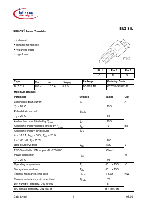 C67078-S1322-A2 Datasheet PDF Infineon Technologies