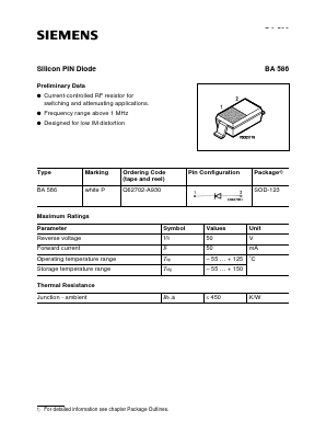 BA586 Datasheet PDF Infineon Technologies