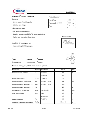 IPA60R520CP Datasheet PDF Infineon Technologies
