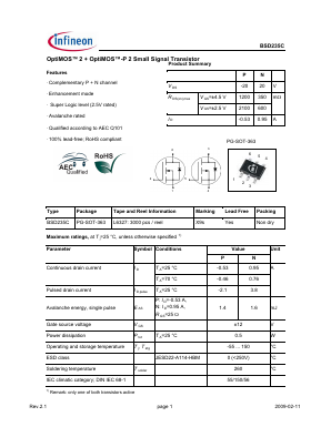 BSD235C Datasheet PDF Infineon Technologies