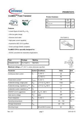 6R075PA Datasheet PDF Infineon Technologies