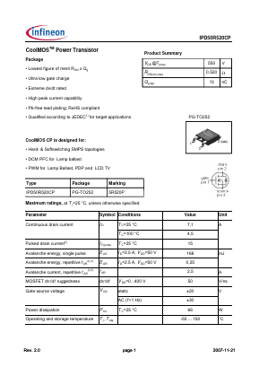 5R520P Datasheet PDF Infineon Technologies