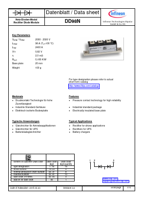 DD98N Datasheet PDF Infineon Technologies