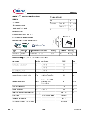 BSS306NH6327 Datasheet PDF Infineon Technologies