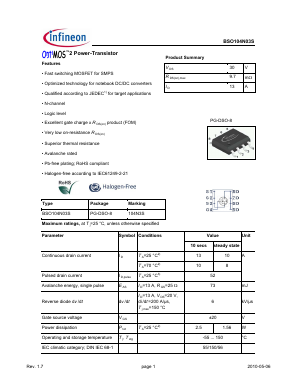 BSO104N03S Datasheet PDF Infineon Technologies