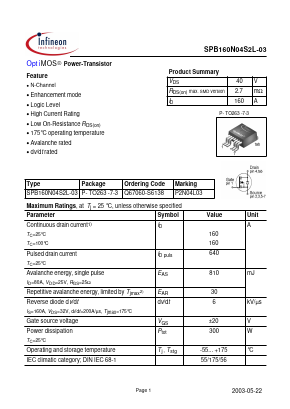 P2N04L03 Datasheet PDF Infineon Technologies