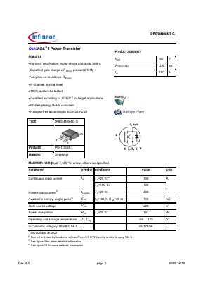 IPB034N06N3G Datasheet PDF Infineon Technologies