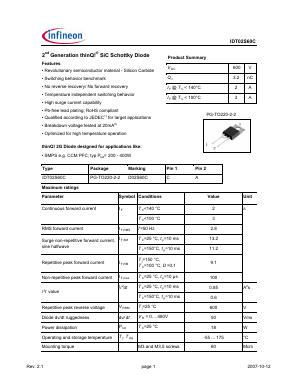 IDT02S60C Datasheet PDF Infineon Technologies