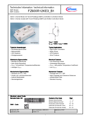 FZ600R12KE3_B1 Datasheet PDF Infineon Technologies