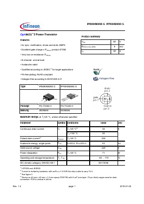 IPB090N06N3G Datasheet PDF Infineon Technologies
