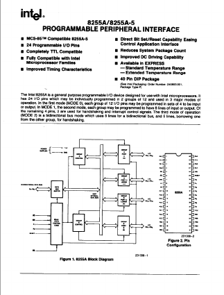 D8255A Datasheet PDF Intel