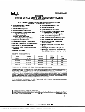 P83C51FC-1 Datasheet PDF Intel