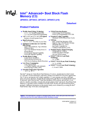 RC28F320C3BA70 Datasheet PDF Intel