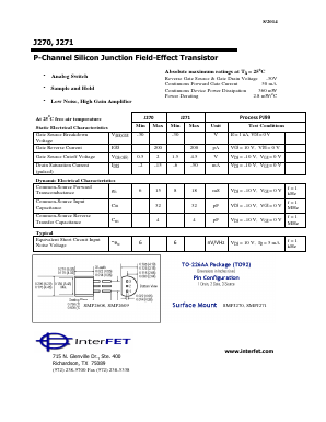 J270 Datasheet PDF InterFET 
