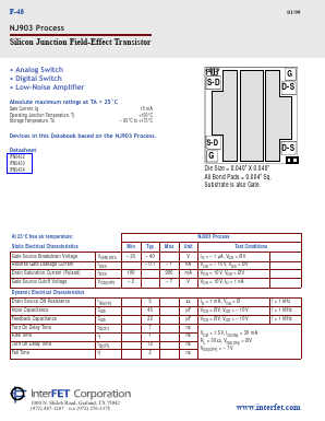 NJ903 Datasheet PDF InterFET 