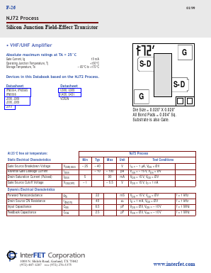 NJ72 Datasheet PDF InterFET 