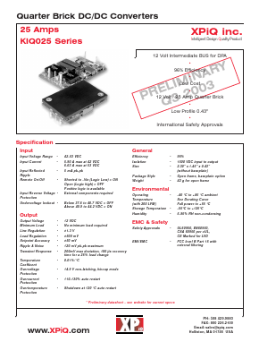 KIQ02548S12BL Datasheet PDF International Power DC Power Supplies