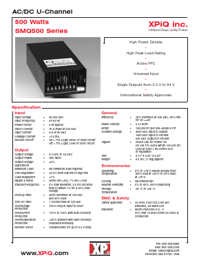 SMQ500PS05-C Datasheet PDF International Power DC Power Supplies