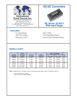 WE400M Datasheet PDF International Power DC Power Supplies