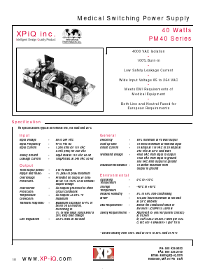 PM40-10AL Datasheet PDF International Power DC Power Supplies