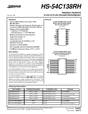 HS-54C138RH Datasheet PDF Intersil