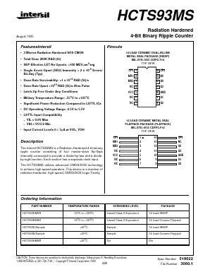HCTS93K Datasheet PDF Intersil