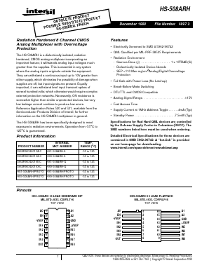 HS9-508ARH-8 Datasheet PDF Intersil