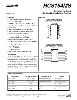 HCS164MS Datasheet PDF Intersil