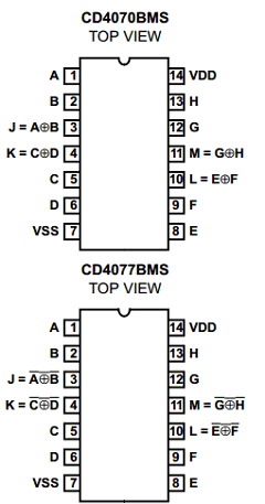 CD4070 Datasheet PDF Intersil