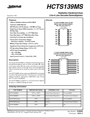 HCTS139D Datasheet PDF Intersil