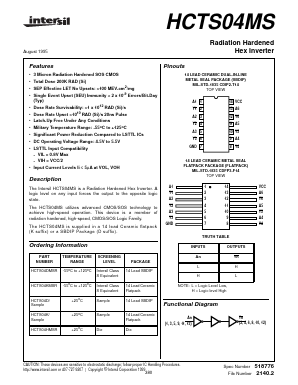 HCTS04K/SAMPLE Datasheet PDF Intersil
