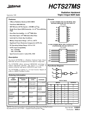 HCTS27D/SAMPLE Datasheet PDF Intersil