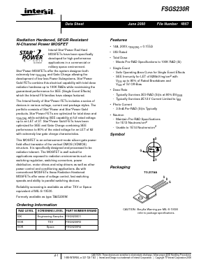FSGS230D1 Datasheet PDF Intersil